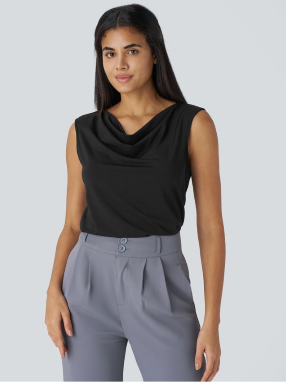 NWT Halara Cowl Neck Sleeveless Work Blouse